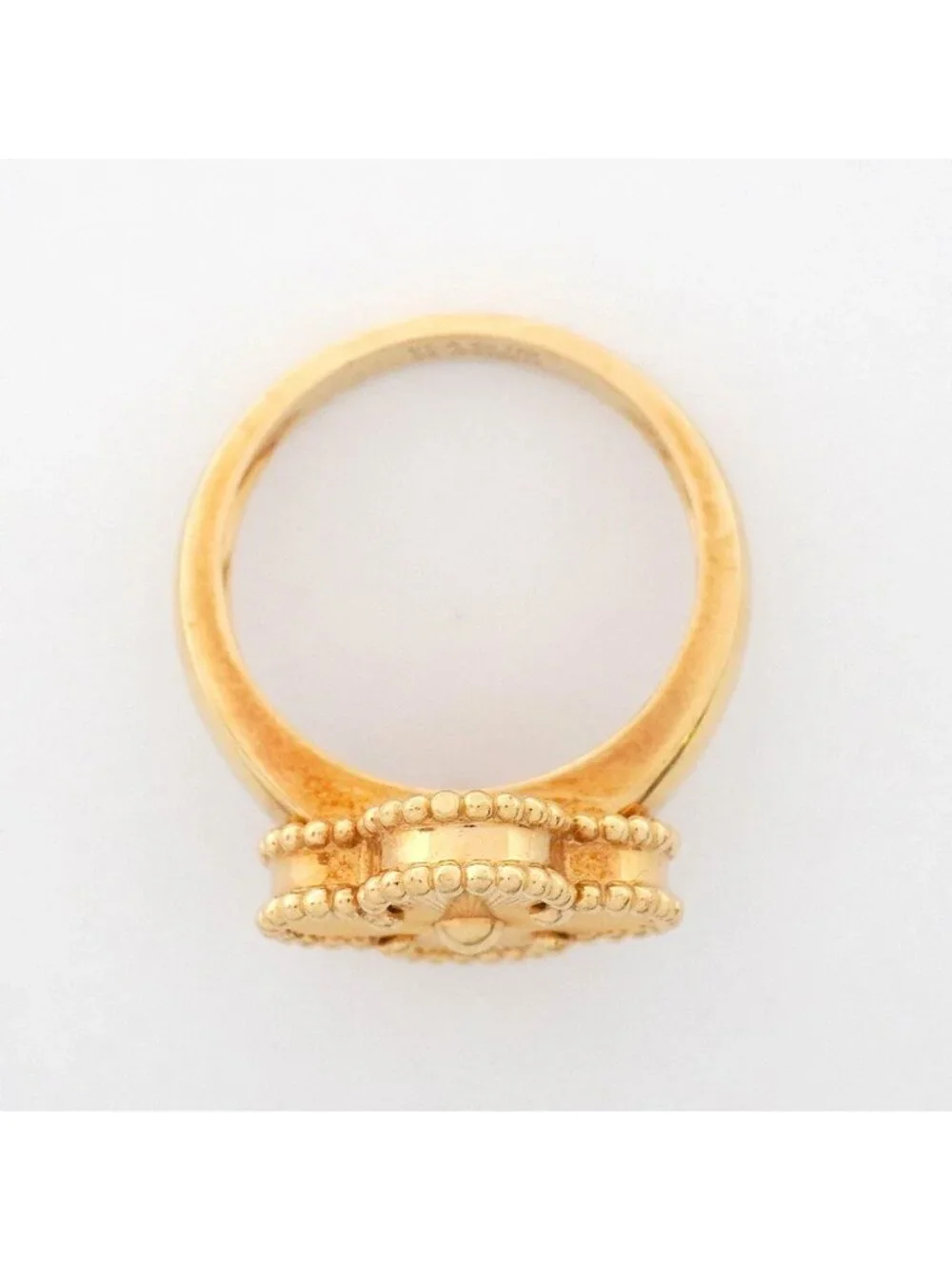 Van Cleef & Arpels Ring Vintage Alhambra Guilloche 18K Yellow Gold
